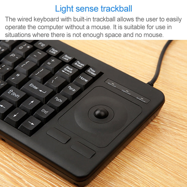 DS-8900 PS / 2 Interface Prevent Water Splashing Laser Engraving Character One-piece Wired Trackball Keyboard, Length: 1.5m - Wired Keyboard by buy2fix | Online Shopping UK | buy2fix