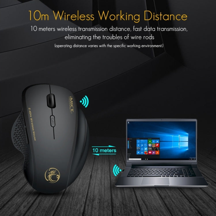 iMICE G6 Wireless Mouse 2.4G Office Mouse 6-button Gaming Mouse(Black) - Wireless Mice by iMICE | Online Shopping UK | buy2fix