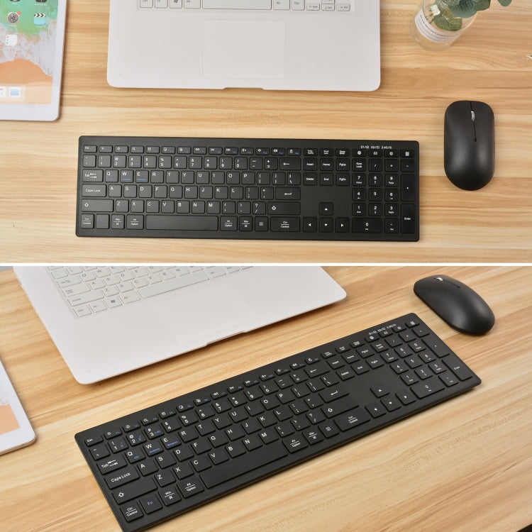 169 2.4Ghz + Bluetooth  Dual Mode Wireless Keyboard + Mouse Kit, Compatible with iSO & Android & Windows (Black) - Wireless Keyboard by buy2fix | Online Shopping UK | buy2fix