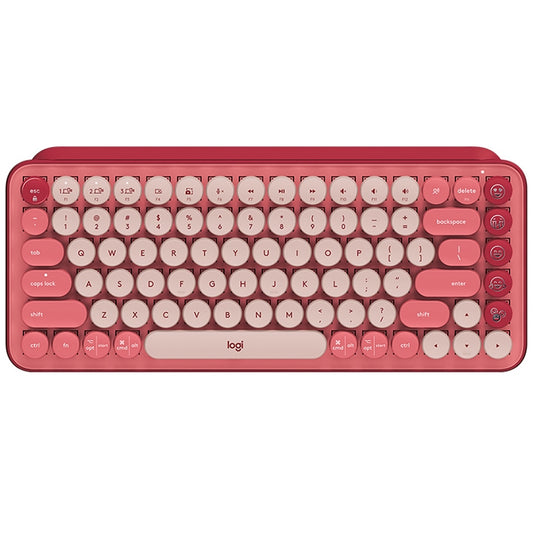Logitech POP KEYS Round Button Bluetooth Mechanical Keyboard (Pink) - Wireless Keyboard by Logitech | Online Shopping UK | buy2fix