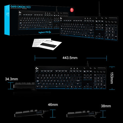 Logitech G610 Wired Gaming Mechanical Keyboard USB RGB Backlit Brown Axis - Wired Keyboard by Logitech | Online Shopping UK | buy2fix