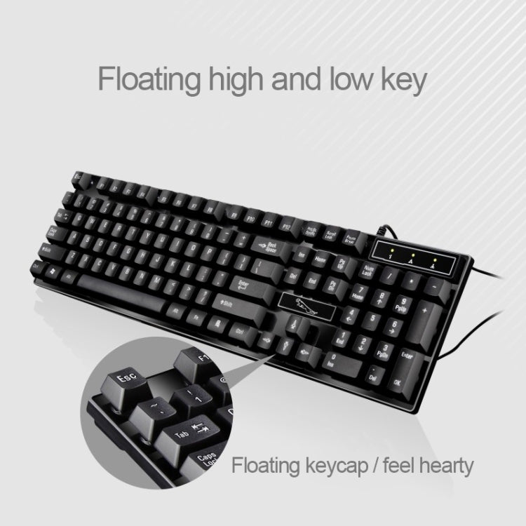 Chasing Leopard Q17 104 Keys USB Wired Suspension Gaming Office Keyboard + Wired Symmetrical Mouse Set, Keyboard Cable Length: 1.4m, Mouse Cable Length: 1.3m(White) - Wired Keyboard by Chasing Leopard | Online Shopping UK | buy2fix