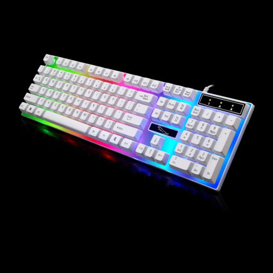 ZGB G21 104 Keys USB Wired Mechanical Feel Colorful Backlight Office Computer Keyboard Gaming Keyboard(White) -  by buy2fix | Online Shopping UK | buy2fix