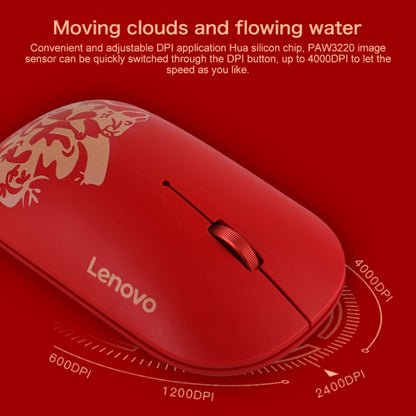 Lenovo Air Handle Lightweight Portable Mute Wireless Mouse, Blessing Mouse Version (Red) - Wireless Mice by Lenovo | Online Shopping UK | buy2fix