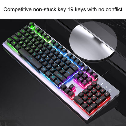 YINDIAO K002 USB Wired Mechanical Feel Sound Control RGB Backlight Keyboard + Optical Mouse Set(Black) - Wired Keyboard by YINDIAO | Online Shopping UK | buy2fix