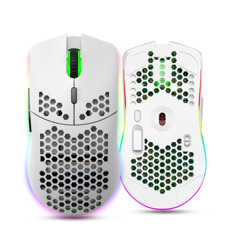 HXSJ T66 7 Keys Colorful Lighting Programmable Gaming Wireless Mouse (White) - Computer & Networking by HXSJ | Online Shopping UK | buy2fix