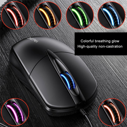 YINDIAO G2 1000DPI 3-keys RGB Light Wired Business Mouse (Black) - Wired Mice by YINDIAO | Online Shopping UK | buy2fix