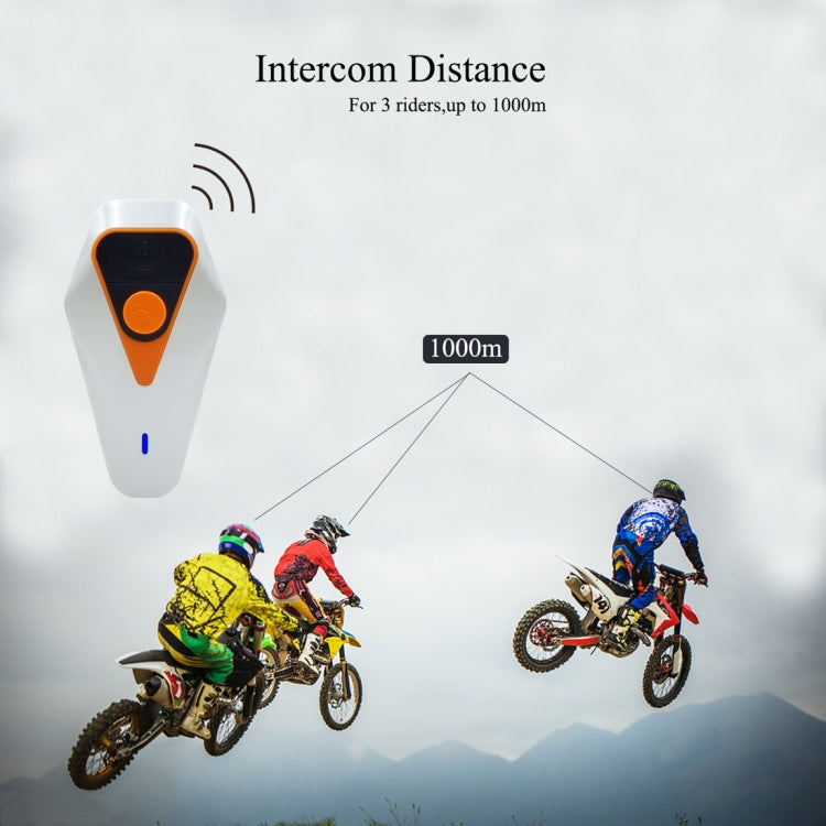 WT002 1000m IPX5 Waterproof Motorcycle 2 Users Full Duplex Talking Bluetooth Intercom Multi-Interphone Headsets, Support Receive Calling & Listen Music & Noise Reduction - Consumer Electronics by buy2fix | Online Shopping UK | buy2fix