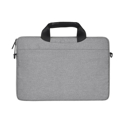 15.6 inch Breathable Wear-resistant Fashion Business Shoulder Handheld Zipper Laptop Bag with Shoulder Strap (Light Grey) - 14.1 inch by buy2fix | Online Shopping UK | buy2fix