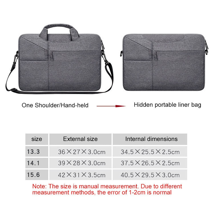 ST02S Waterproof Tear Resistance Hidden Portable Strap One-shoulder Handbag for 15.6 inch Laptops, with Suitcase Belt(Navy Blue) - Computer & Networking by buy2fix | Online Shopping UK | buy2fix