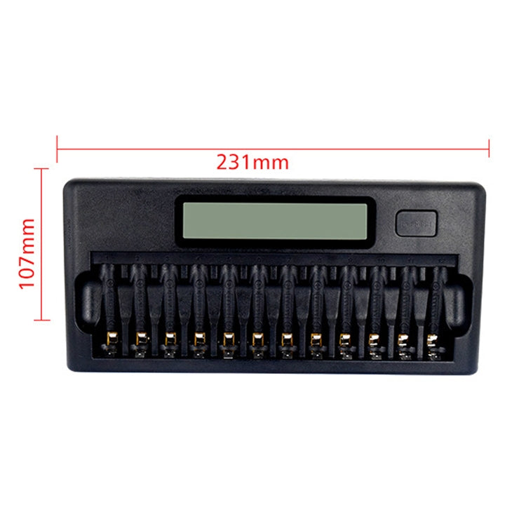 100-240V 12 Slot Battery Charger for AA / AAA / NI-MH / NI-CD Battery, with LCD Display, EU Plug - Consumer Electronics by buy2fix | Online Shopping UK | buy2fix