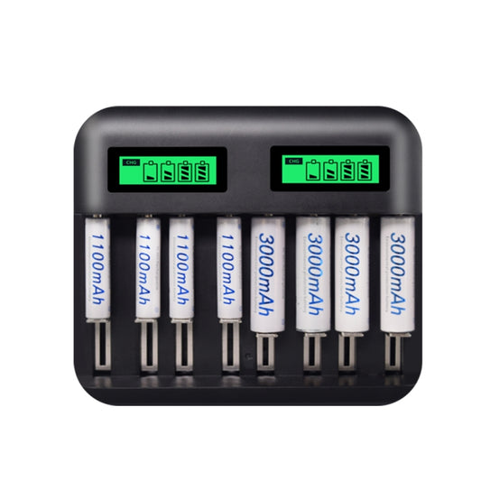5V 2A USB 8 Slot Battery Charger for AA & AAA & C / D Battery, with LCD Display - Consumer Electronics by buy2fix | Online Shopping UK | buy2fix
