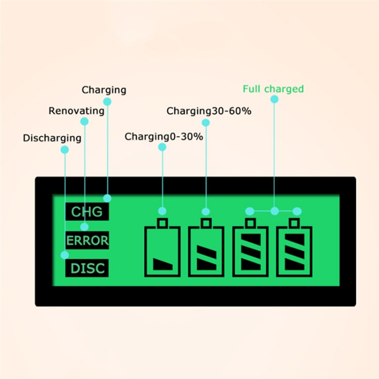 AC 100-240V 4 Slot Battery Charger for AA & AAA & C / D Size Battery, with LCD Display, UK Plug - Consumer Electronics by buy2fix | Online Shopping UK | buy2fix