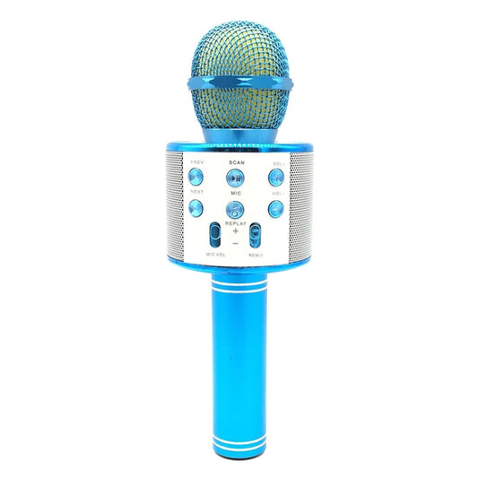 WS-858 Metal High Sound Quality Handheld KTV Karaoke Recording Bluetooth Wireless Microphone, for Notebook, PC, Speaker, Headphone, iPad, iPhone, Galaxy, Huawei, Xiaomi, LG, HTC and Other Smart Phones(Blue) - Consumer Electronics by buy2fix | Online Shopping UK | buy2fix