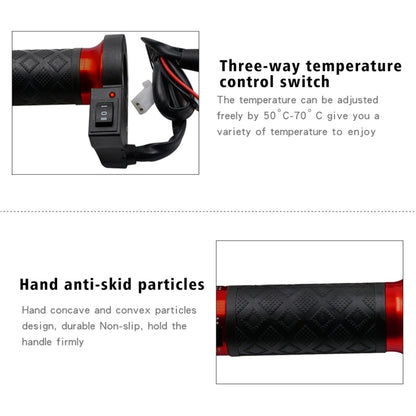 CS-764A1 12V Motorcycle Scooter Aluminum Alloy Electric Hand Grip Cover Heated Grip Handlebar (Red) - Grips by buy2fix | Online Shopping UK | buy2fix