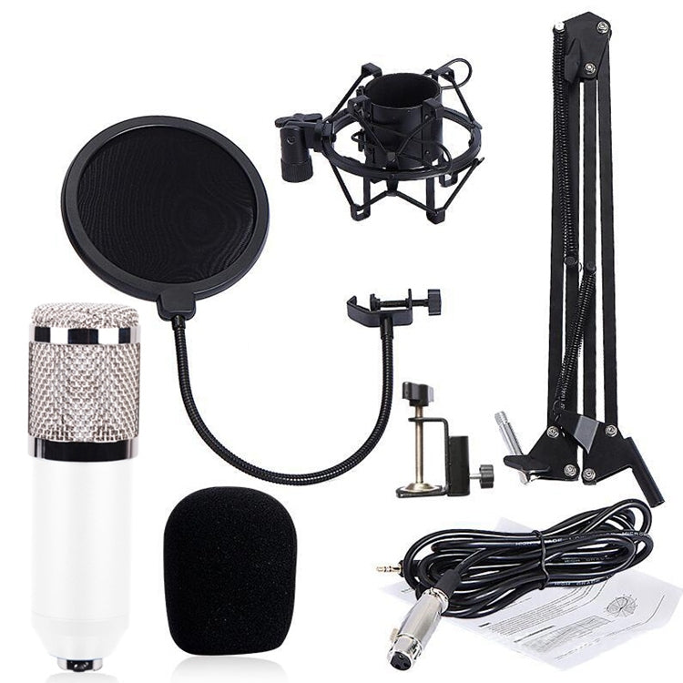 BM-800 Network K-Song Dedicated High-end Metal Shock Mount Microphone Set(White) - Consumer Electronics by buy2fix | Online Shopping UK | buy2fix