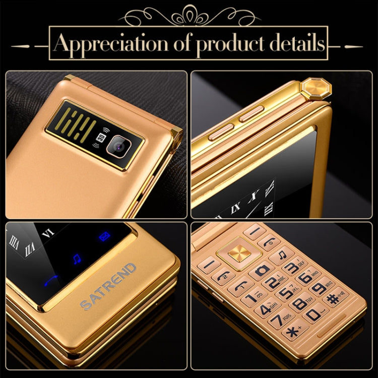 SATREND A15-M Dual-screen Flip Elder Phone, 3.0 inch + 1.77 inch, MTK6261D, Support FM, Network: 2G, Big Keys, Dual SIM(Coffee) - SATREND by SATREND | Online Shopping UK | buy2fix