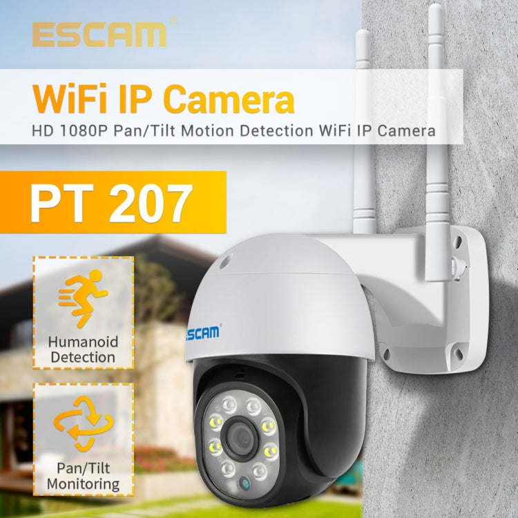 ESCAM PT207 HD 1080P WiFi IP Camera, Support Two Way Audio / Motion Detection / Night Vision / TF Card - Security by ESCAM | Online Shopping UK | buy2fix