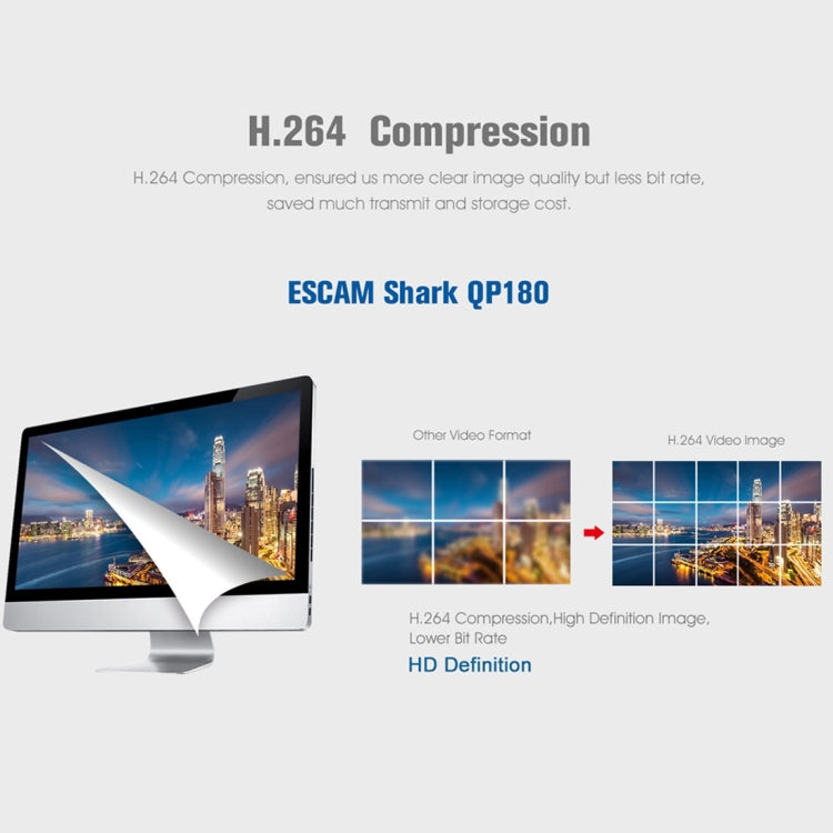 ESCAM Shark QP180 960P 360 Degrees Fisheye Lens 1.3MP WiFi IP Camera, Support Motion Detection / Night Vision, IR Distance: 10m - 360 Degree Camera by ESCAM | Online Shopping UK | buy2fix