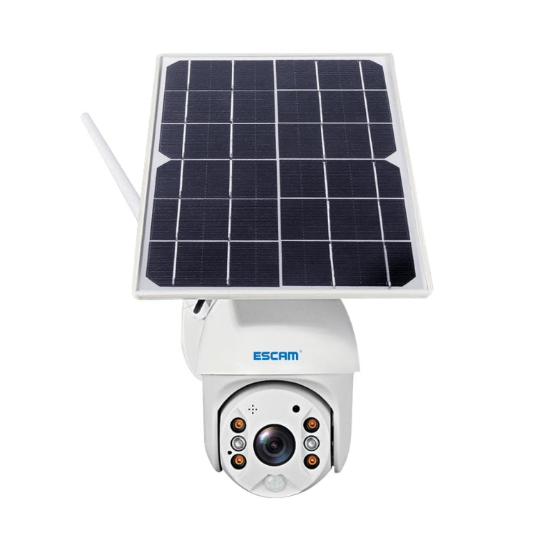 ESCAM QF480 US Version HD 1080P IP66 Waterproof 4G Solar Panel PT IP Camera with Battery, Support Night Vision / Motion Detection / TF Card / Two Way Audio (White) - Dome Camera by ESCAM | Online Shopping UK | buy2fix