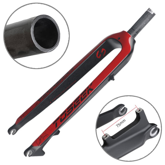 TOSEEK Ultra Light 26 Inch 385mm Mountain Bike Full Carbon Front Fork Straight Tube Disc Brake(Red) - Outdoor & Sports by TOSEEK | Online Shopping UK | buy2fix