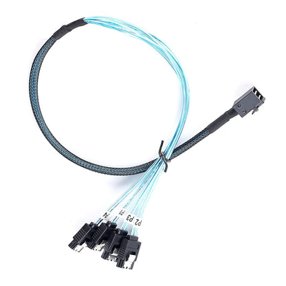 Mini SAS SFF-8643 Host to 7-Pin 4 SATA Target Hard Disk 6Gbps Data Server Raid Cable, Length: 1m - eSATA & SATA & IDE by buy2fix | Online Shopping UK | buy2fix