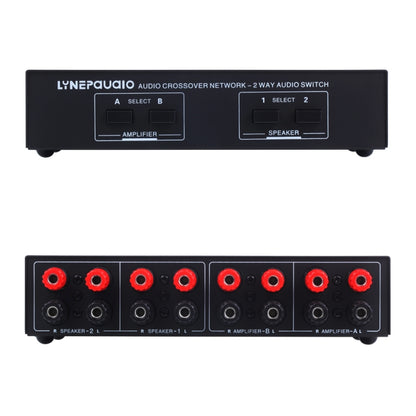 B822 Passive Speaker Switch 2 Channel Power Amplifier Audio Switch Loudspeaker,  2 Input and 2 Output (Black) - Consumer Electronics by buy2fix | Online Shopping UK | buy2fix