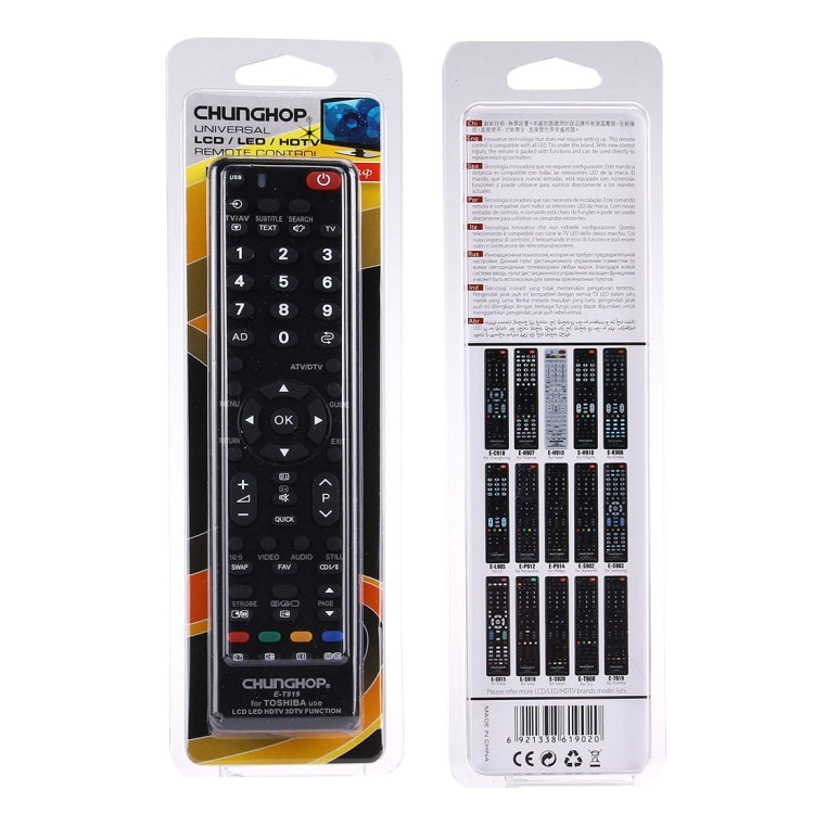 CHUNGHOP E-T919 Universal Remote Controller for TOSHIBA LED TV / LCD TV / HDTV / 3DTV - Consumer Electronics by CHUNGHOP | Online Shopping UK | buy2fix