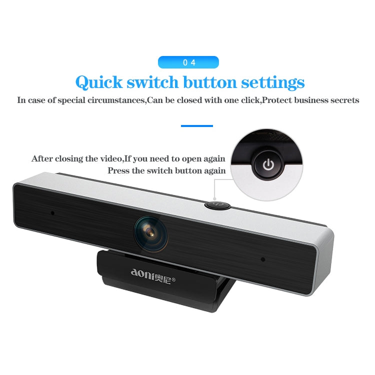 aoni C90 1080P HD Business Smart Computer Camera with Microphone - HD Camera by buy2fix | Online Shopping UK | buy2fix