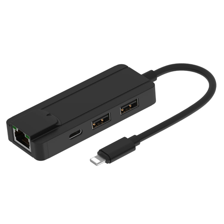 Onten 75002 8PIN to RJ45 Hub USB 2.0 Adapter(Black) - USB 2.0 HUB by Onten | Online Shopping UK | buy2fix