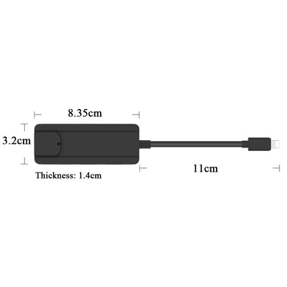 Onten 75002 8PIN to RJ45 Hub USB 2.0 Adapter(Black) - USB 2.0 HUB by Onten | Online Shopping UK | buy2fix