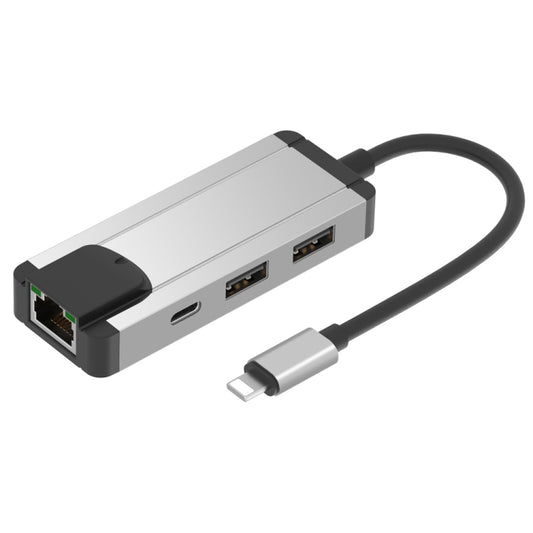 Onten 75002 8PIN to RJ45 Hub USB 2.0 Adapter(Silver) - USB 2.0 HUB by Onten | Online Shopping UK | buy2fix