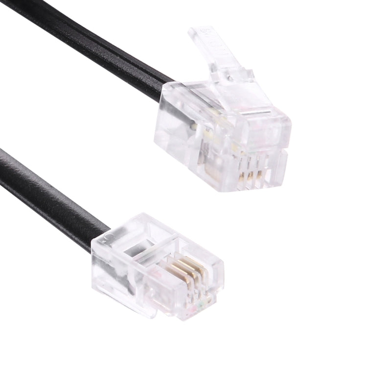 4 Core Male to Male RJ11 Spring Style Telephone Extension Coil Cable Cord Cable, Stretch Length: 2m(Black) - Computer & Networking by buy2fix | Online Shopping UK | buy2fix