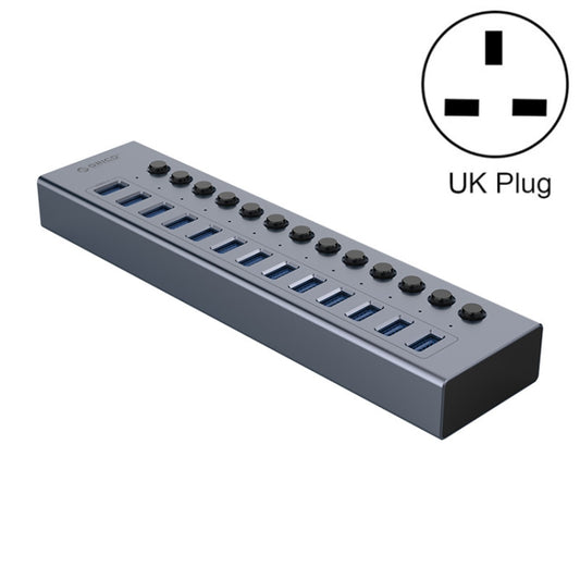 ORICO BT2U3-13AB-GY-BP Multi-Ports Individual Switches HUB, UK Plug - USB 3.0 HUB by ORICO | Online Shopping UK | buy2fix