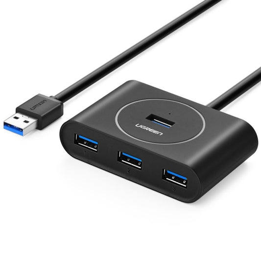 UGREEN Portable Super Speed 4 Ports USB 3.0 HUB Cable Adapter, Not Support OTG, Cable Length: 1m(Black) -  by UGREEN | Online Shopping UK | buy2fix