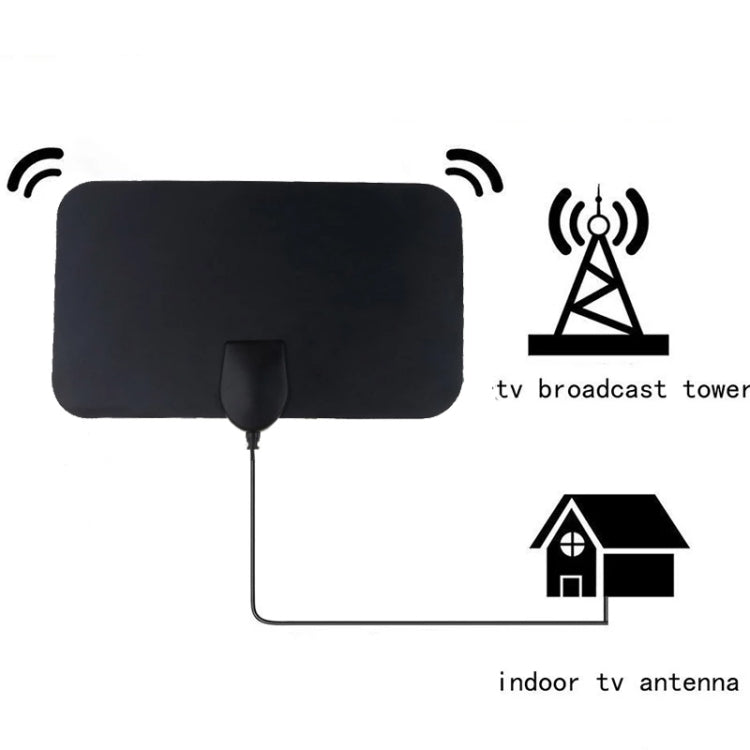 AN-1001 5dBi/25dBi Indoor  HDTV Antenna with Dual-side Sticker, VHF170-230/UHF470-862MHz(Black) - Consumer Electronics by buy2fix | Online Shopping UK | buy2fix