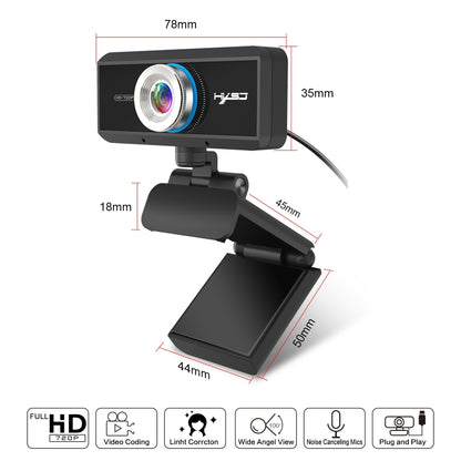 HXSJ S90 30fps 1 Megapixel 720P HD Webcam for Desktop / Laptop / Android TV, with 8m Sound Absorbing Microphone, Cable Length: 1.5m - HD Camera by HXSJ | Online Shopping UK | buy2fix