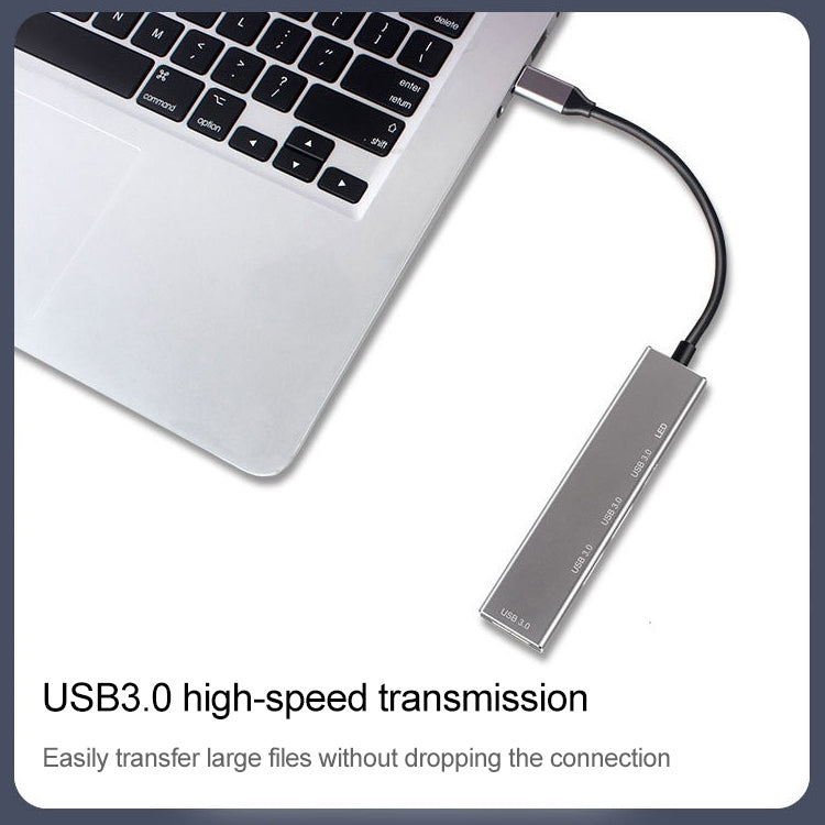 3019T 4 x USB 3.0 to USB-C / Type-C Aluminum Alloy HUB Adapter with LED Indicator - USB 3.0 HUB by buy2fix | Online Shopping UK | buy2fix