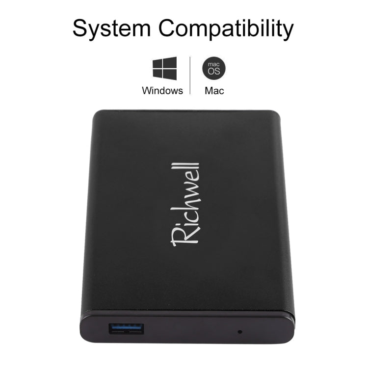 Richwell SATA R2-SATA-2TB 2TB 2.5 inch USB3.0 Super Speed Interface Mobile Hard Disk Drive(Black) - External Hard Drives by Richwell | Online Shopping UK | buy2fix