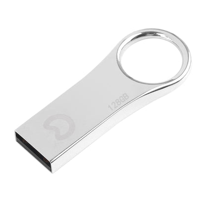 eekoo 128GB USB 2.0 Waterproof Shockproof Metal Ring Shape U Disk Flash Memory Card (Silver) - USB Flash Drives by eekoo | Online Shopping UK | buy2fix