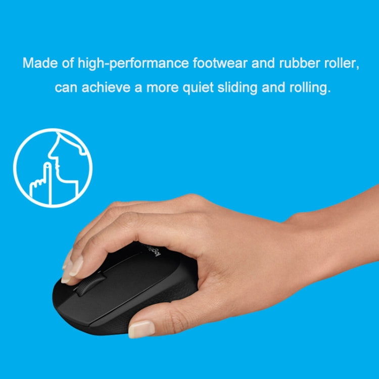 Logitech M330 Wireless Optical Mute Mouse with Micro USB Receiver (Black) - Wireless Mice by Logitech | Online Shopping UK | buy2fix