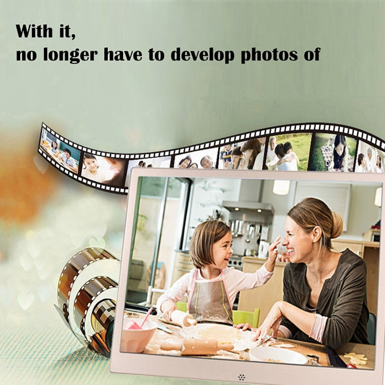 HSD1303 13.3 inch LED 1280x800 High Resolution Display Digital Photo Frame with Holder and Remote Control, Support SD / MMC / MS Card / USB Port, EU Plug(Silver) - Consumer Electronics by buy2fix | Online Shopping UK | buy2fix