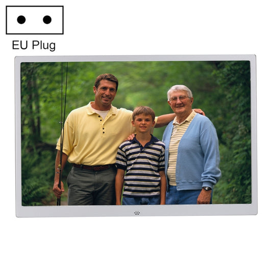 HSD1303 13.3 inch LED 1280x800 High Resolution Display Digital Photo Frame with Holder and Remote Control, Support SD / MMC / MS Card / USB Port, EU Plug(Silver) - Consumer Electronics by buy2fix | Online Shopping UK | buy2fix