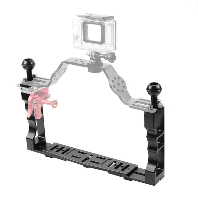 PULUZ Adjustable Diving Dual Hand-held CNC Aluminum Lamp Arm Holder for Diving Underwater Photography System, Upgrade Version - Others by PULUZ | Online Shopping UK | buy2fix