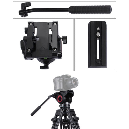 PULUZ  Heavy Duty Video Camera Tripod Action Fluid Drag Head with Sliding Plate for DSLR & SLR Cameras, Large Size(Black) - Tripod Heads by PULUZ | Online Shopping UK | buy2fix