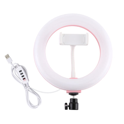 PULUZ 7.9 inch 20cm USB 3 Modes Dimmable Dual Color Temperature LED Curved Light Ring Vlogging Selfie Photography Video Lights with Phone Clamp(Pink) - Ring Light by PULUZ | Online Shopping UK | buy2fix