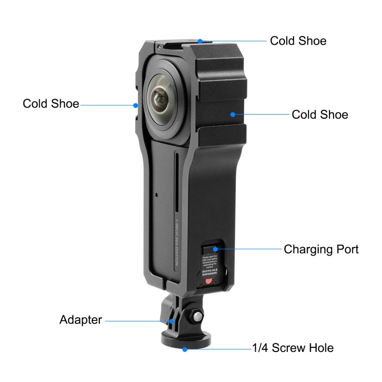 PULUZ Protective Cage Rig Housing Frame with Cold Shoe for Insta360 ONE RS 1-Inch 360 Edition(Black) - DJI & GoPro Accessories by PULUZ | Online Shopping UK | buy2fix