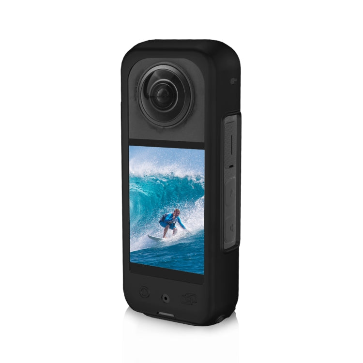 For Insta360 X3 PULUZ Silicone Case Protective Cover with Hand Strap (Black) - Case & Bags by PULUZ | Online Shopping UK | buy2fix
