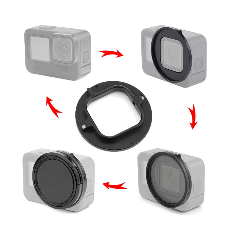 For GoPro Hero11/ HERO10 / HERO9 PULUZ 52mm UV ND2-400 Filter with Adapter Ring(Black) - DJI & GoPro Accessories by PULUZ | Online Shopping UK | buy2fix