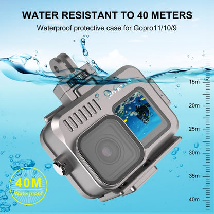 For GoPro HERO13 Black /12 Black /11 Black /10 Black /9 Black PULUZ 40m Waterproof Housing Aluminum Alloy Protective Case (Grey) - Waterproof Cases by PULUZ | Online Shopping UK | buy2fix